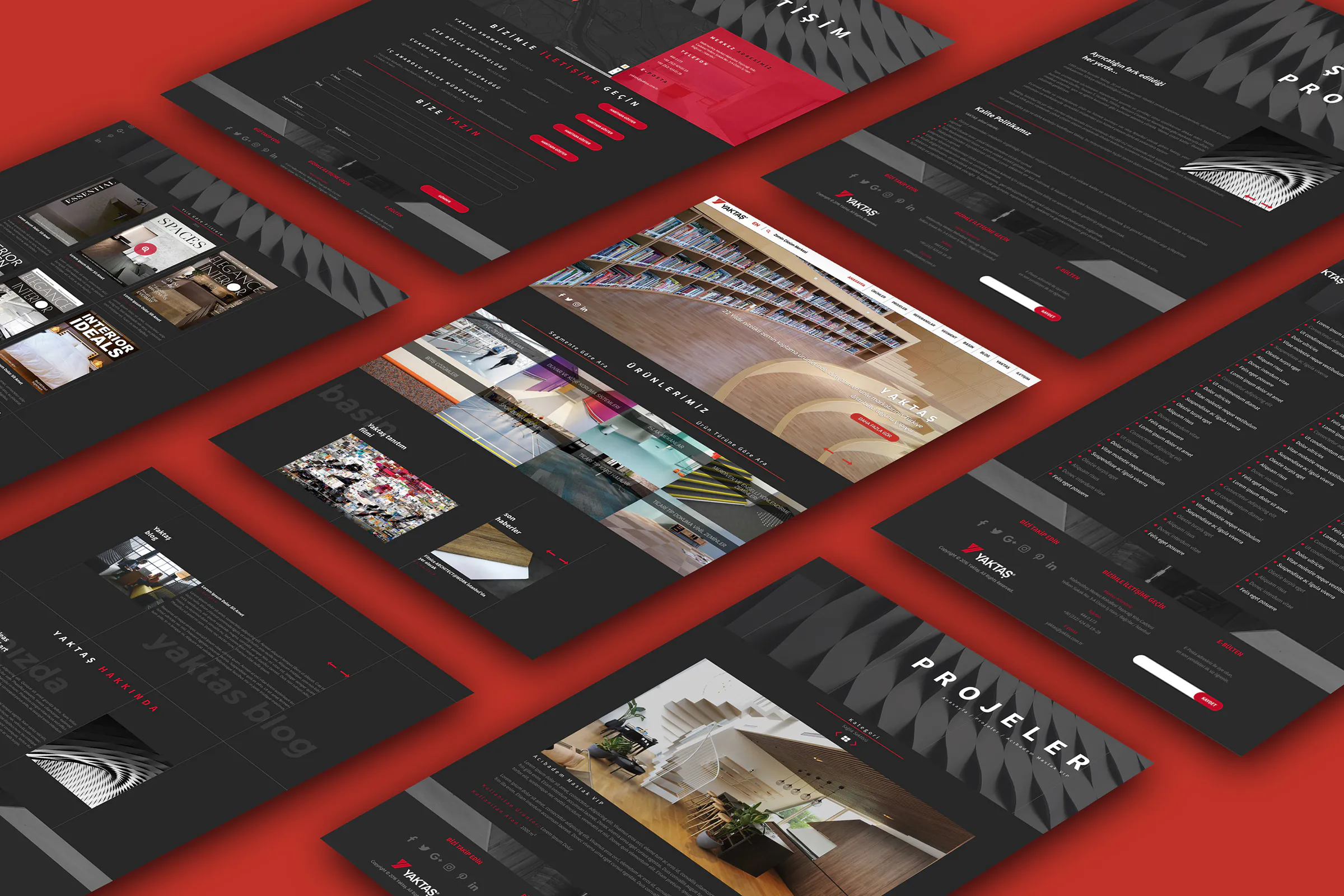 Gerflor Yaktaş Zemin Çözüm Merkezi web sitesi ekran tasarımları