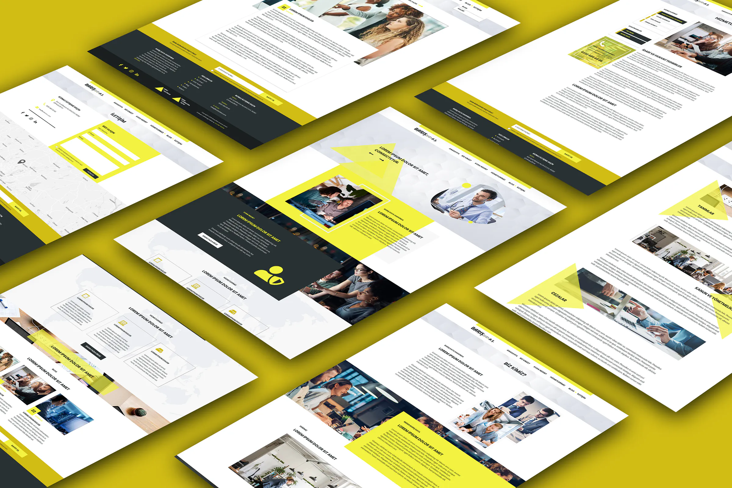 Barış Data web sitesi ekran tasarımları