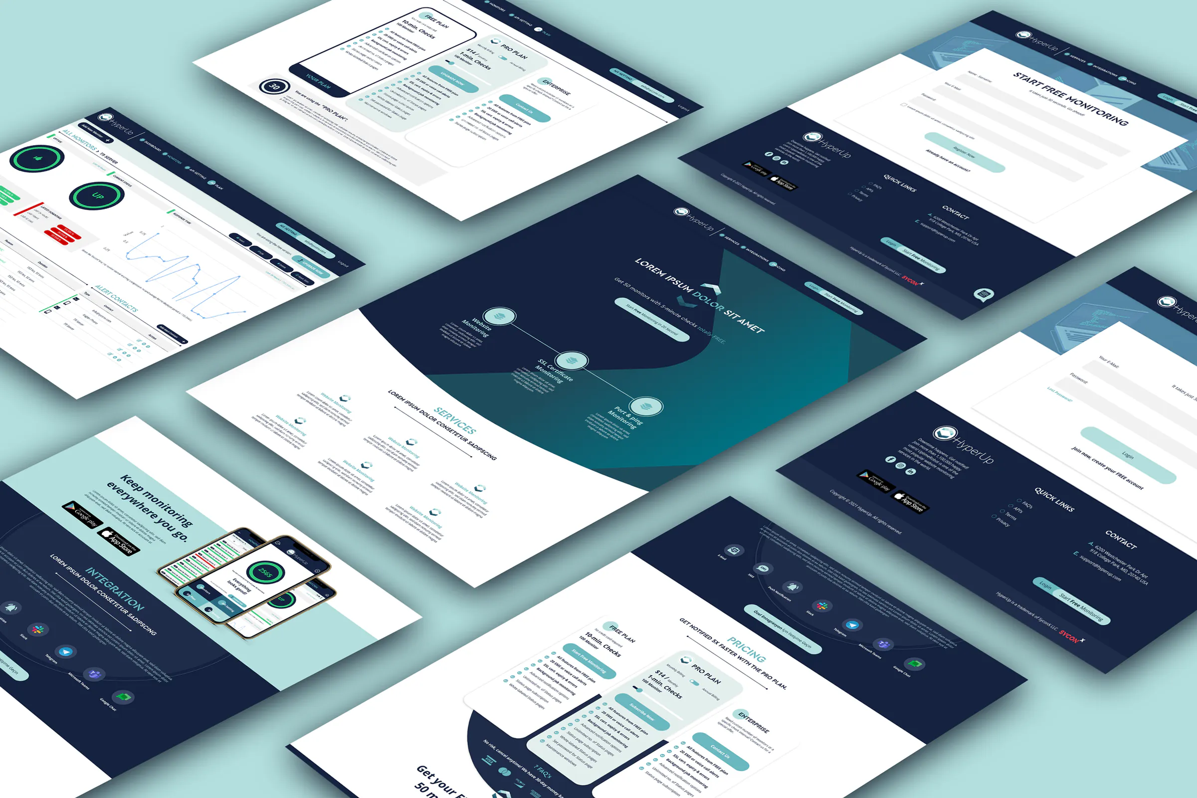 HyperUp web sitesi ekran tasarımları