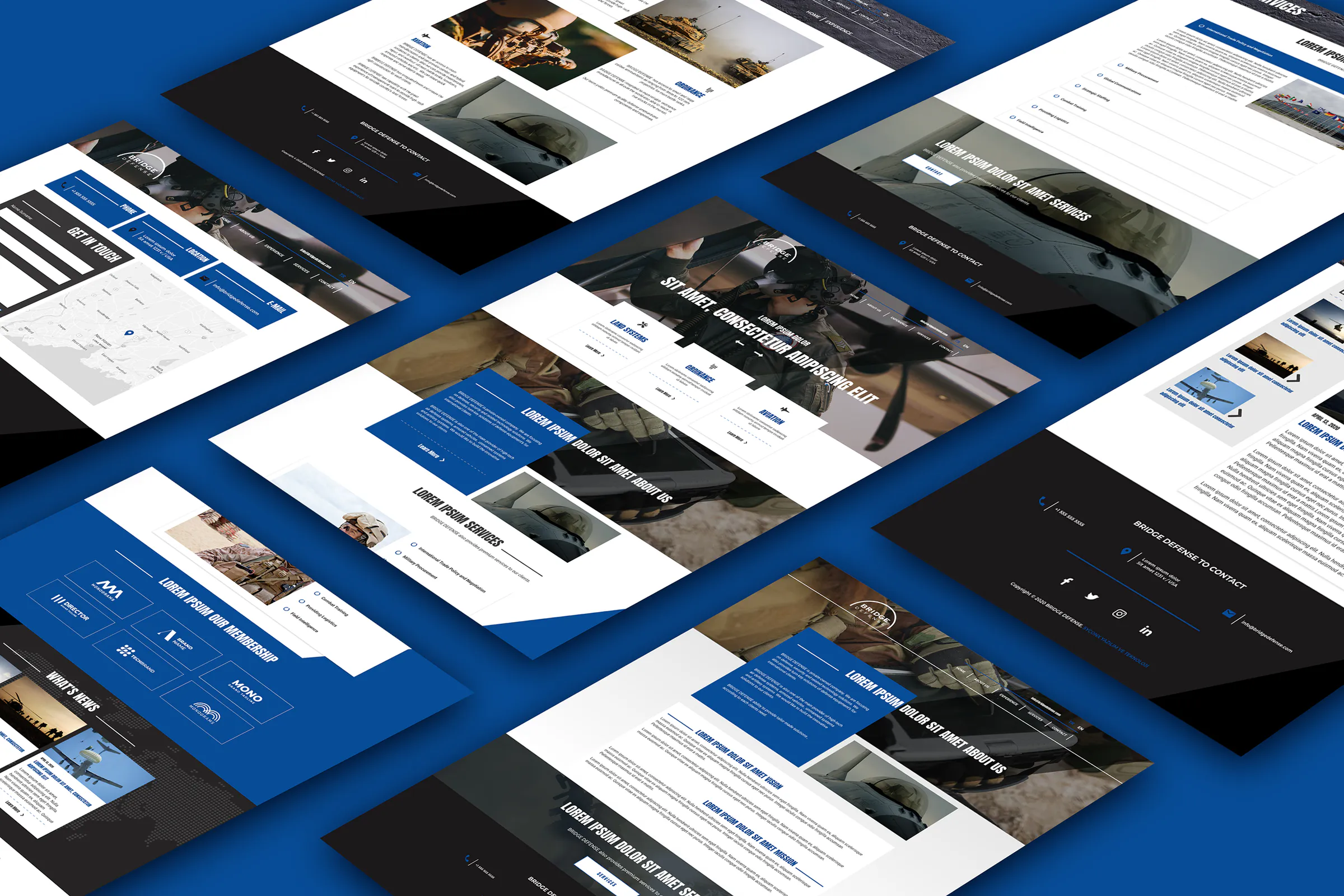 Bridge Defense web sitesi ekran tasarımları