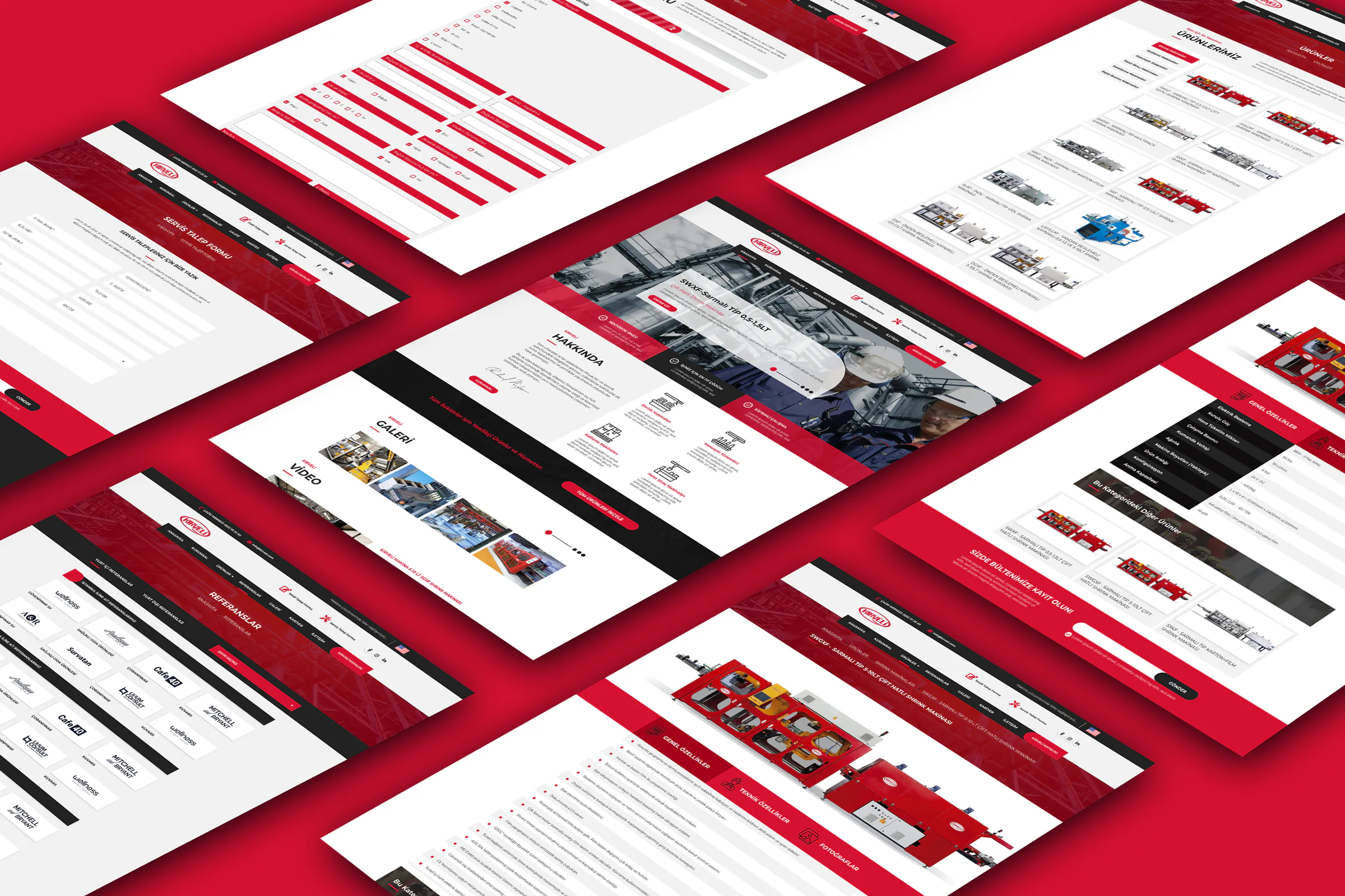 Kırveli A.Ş. web sitesi ekran tasarımları