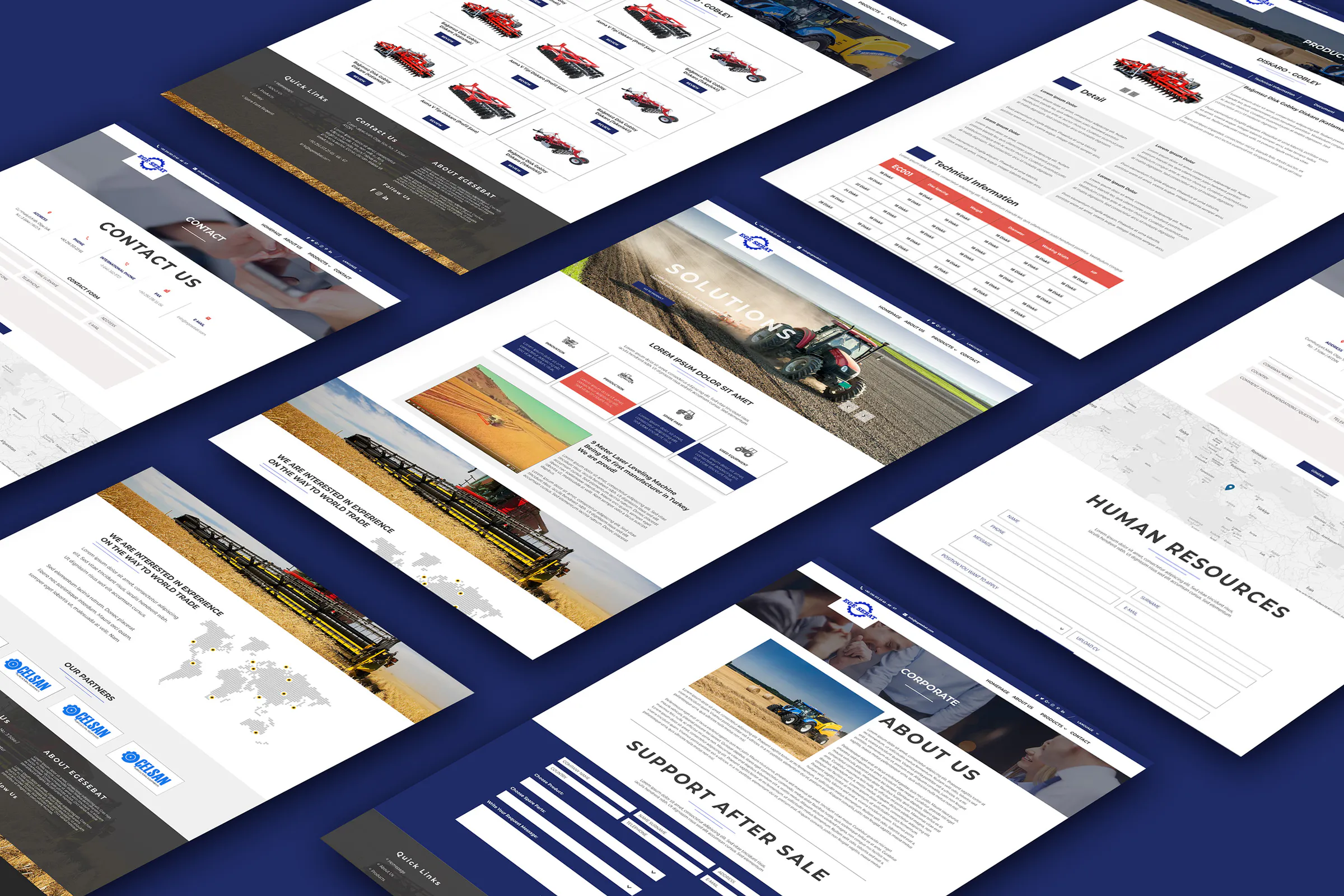 Ege Sebat web sitesi ekran tasarımları