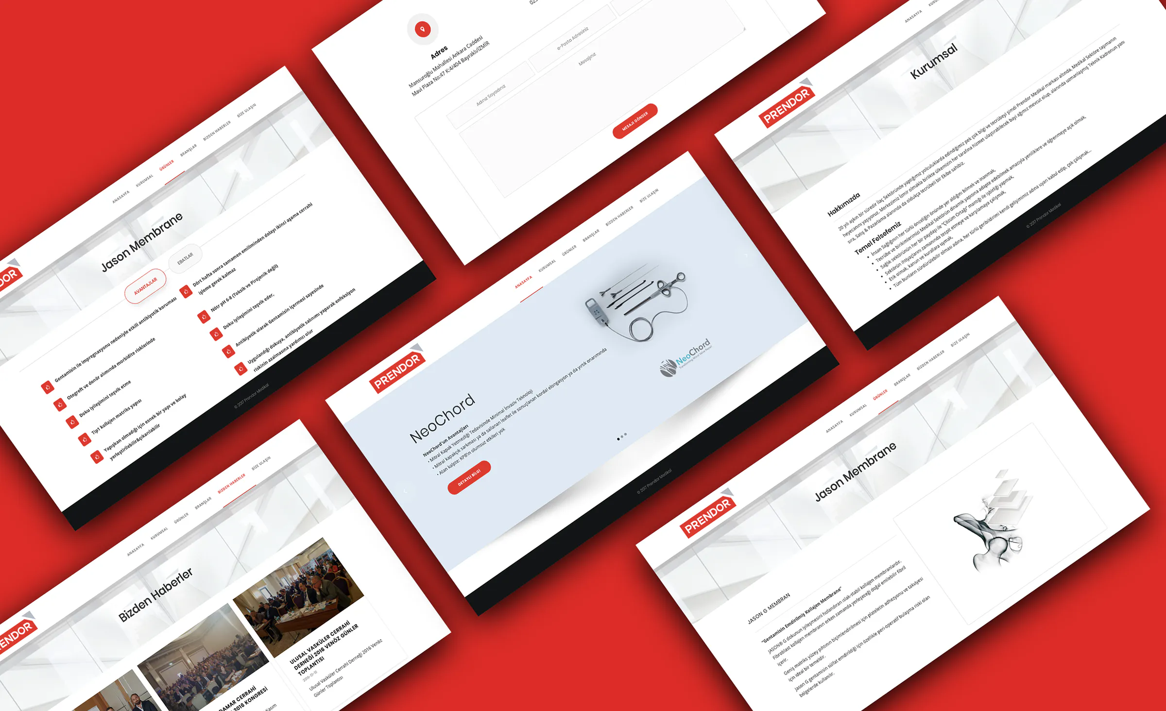Prendor web sitesi ekran tasarımları