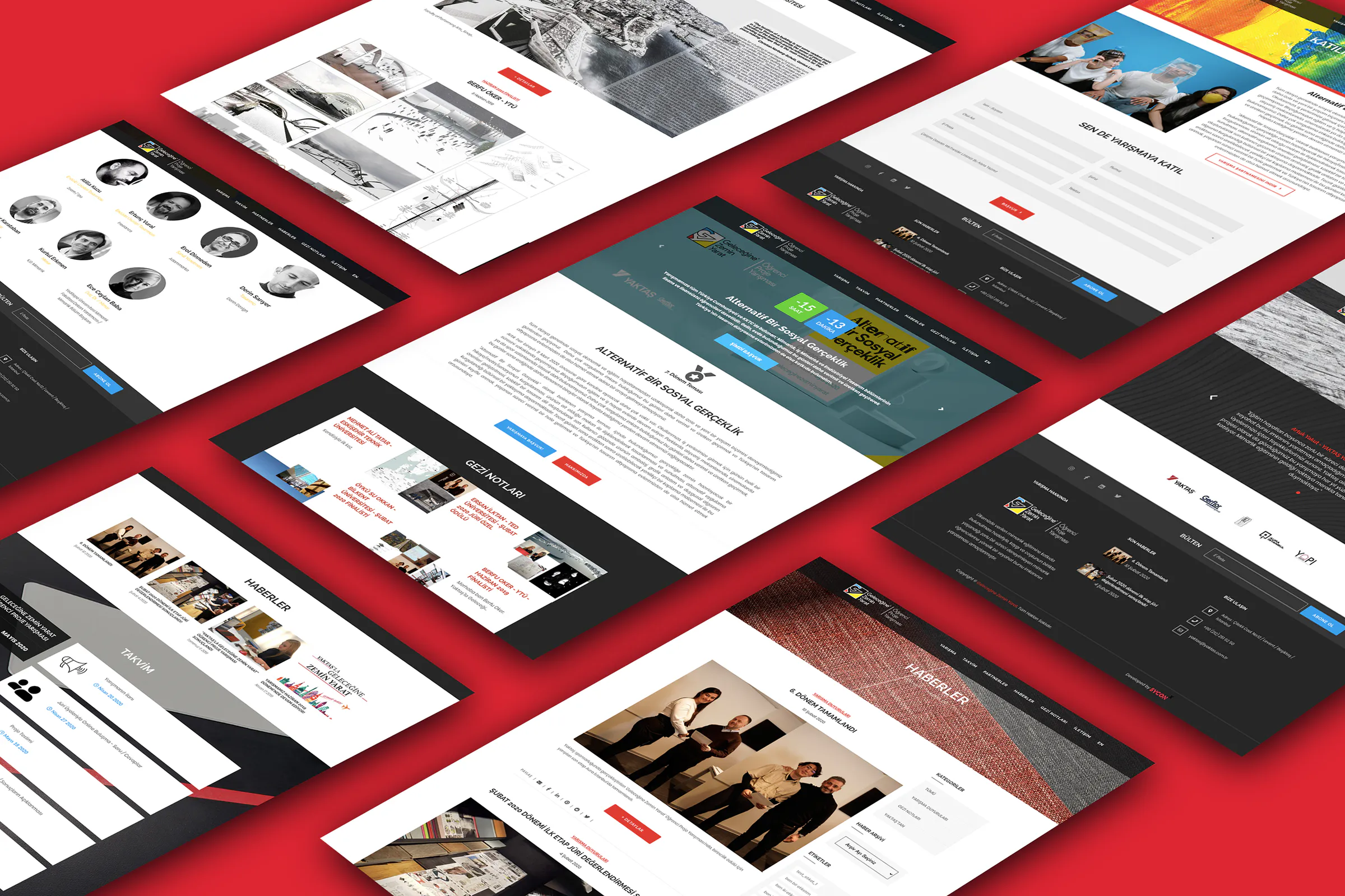 Gerflor — Geleceğine Zemin Yarat web sitesi ekran tasarımları