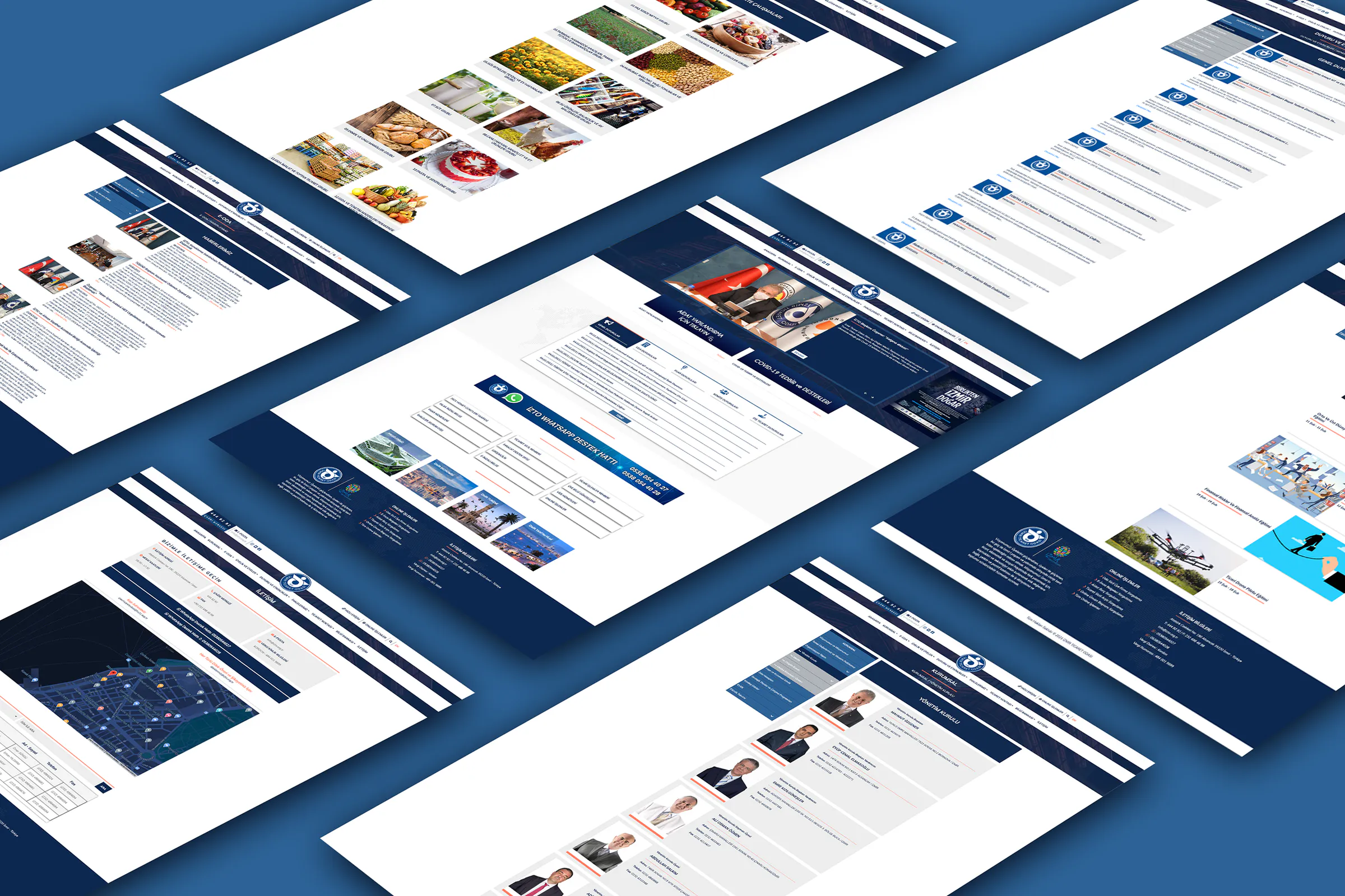 İzmir Ticaret Odası web sitesi ekran tasarımları