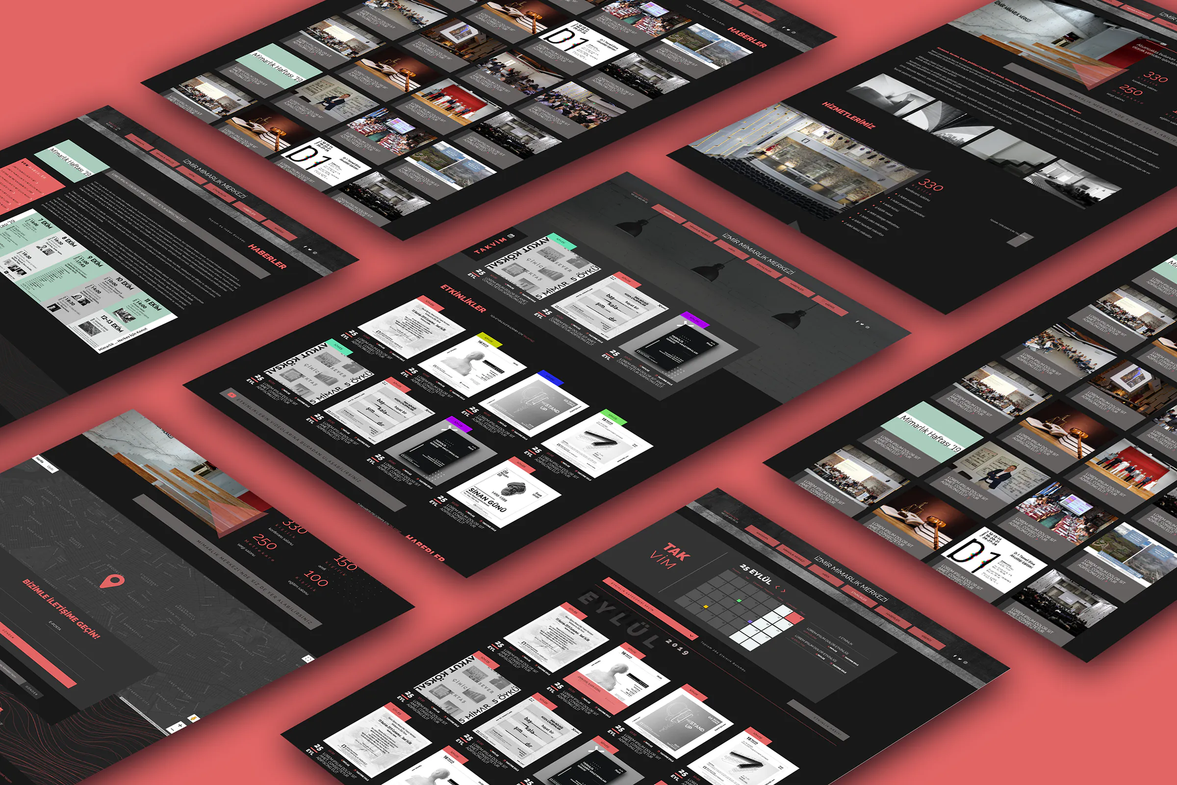 İzmir Mimarlık Merkezi — UI/UX web sitesi ekran tasarımları